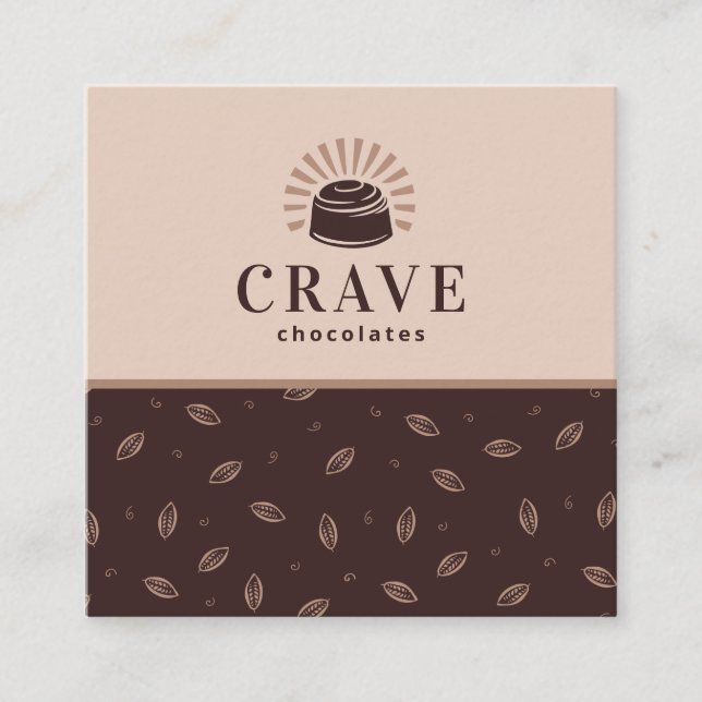 Carte De Visite Carré Chocolat, Boulangerie, Sweets Shop Personnalisable (Devant)