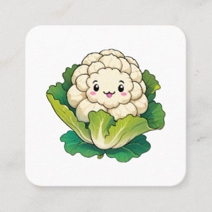Carte De Visite Carré Chou-fleur Kawaii