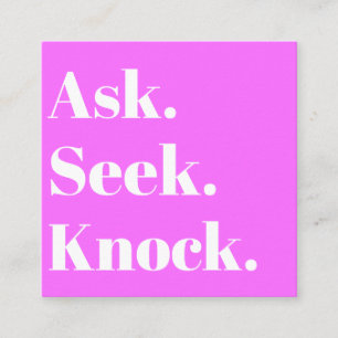 Carte De Visite Carré Church Business QR code promotionnel rose