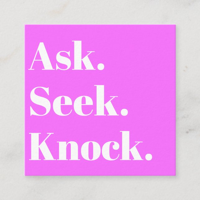 Carte De Visite Carré Church Business QR code promotionnel rose (Devant)