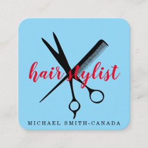 Carte De Visite Carré Ciseaux minimalistes modernes pour coiffeur de mar