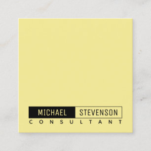 Carte De Visite Carré Citron en pastel élégant encadré moderne des