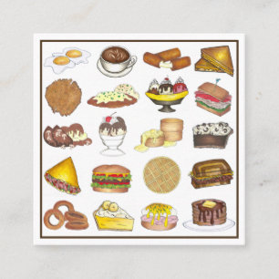 Carte De Visite Carré Classic American Lunch Counter Greasy Spoon Diner