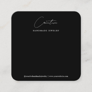Carte De Visite Carré Classic Black Handwritten Script Jewelry Display