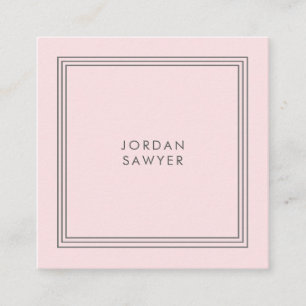 Carte De Visite Carré Classic Elegant Blush Rose Triple Frame