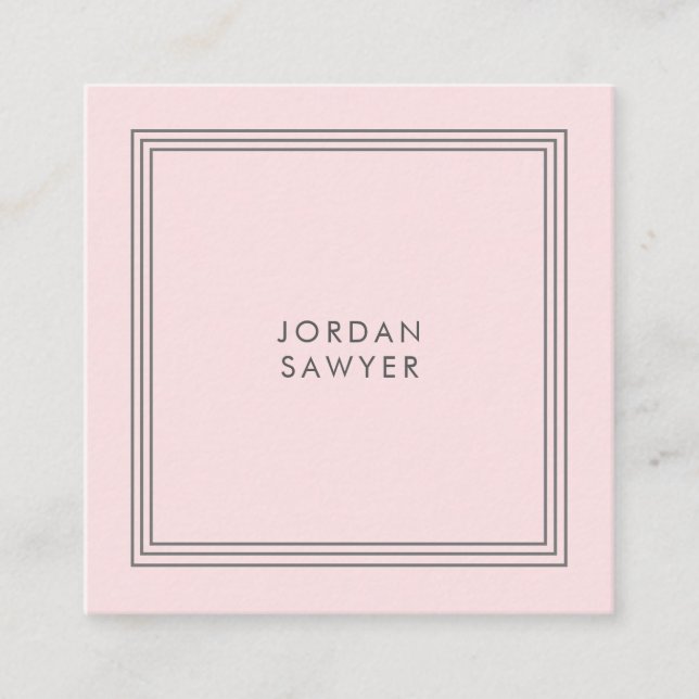 Carte De Visite Carré Classic Elegant Blush Rose Triple Frame (Devant)