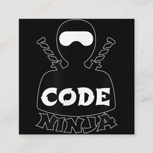 Carte De Visite Carré Code Ninja Ingénieur de codage informatique Amoure (Devant)