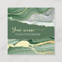 Code Qr Aquarelle Vert Sauge Or