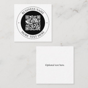 Carte De Visite Carré Code QR avec nom d'entreprise Texte circulaire mod