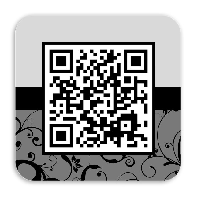 Carte De Visite Carré code QR damask professionnel (Créateur téléchargé)
