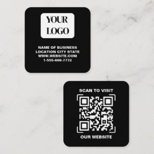 Carte De Visite Carré Code QR de numérisation de site Web carré avec log