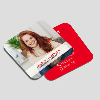 Carte De Visite Carré Code QR de photo moderne Connectez-vous à moi Carr