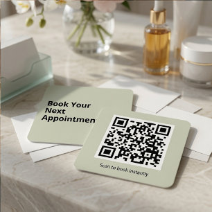 Carte De Visite Carré Code QR de rendez-vous moderne pour votre prochain