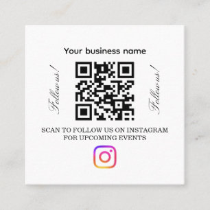 Carte De Visite Carré Code QR de suivi Instagram Suivre Barbier