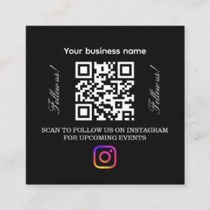 Carte De Visite Carré Code QR de suivi   Instagram Suivre   Barbier