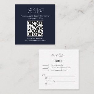 Carte De Visite Carré Code QR double face RSVP Party