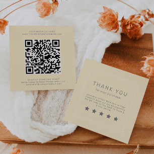 Carte De Visite Carré Code QR jaune beurre AVERY Simple Laissez un avis
