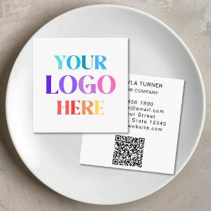 Carte De Visite Carré Code QR Logo