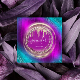 Carte De Visite Carré Code QR Logo Magasiner Parties scintillant Lecteur