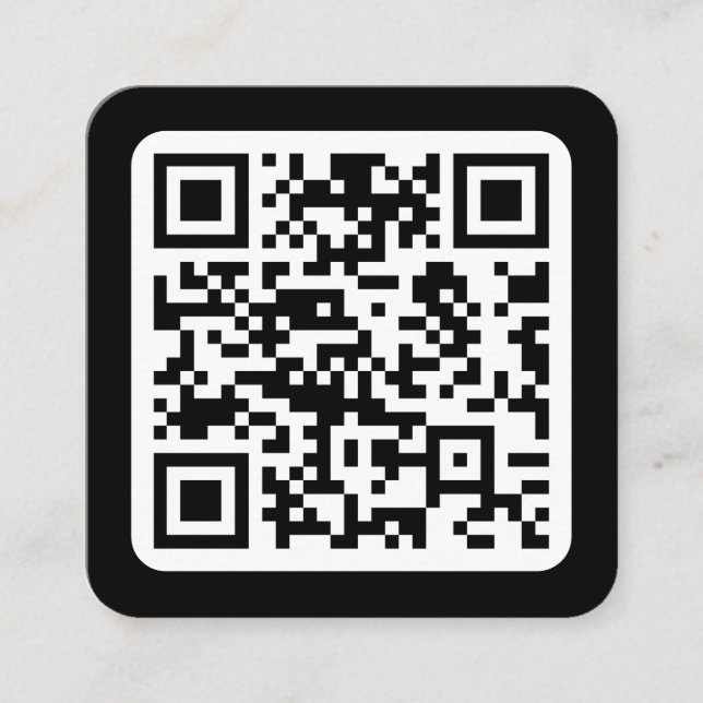 Carte De Visite Carré Code QR moderne modifiable | Blanc noir ou toute c (Devant)