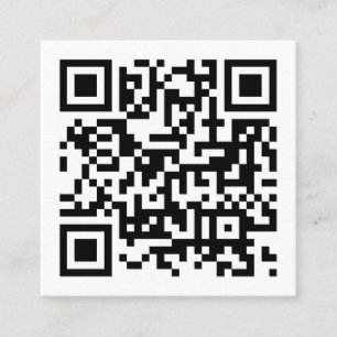 Carte De Visite Carré Code QR - Monogramme minimal initial noir et blanc