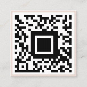 Carte De Visite Carré Code QR Monogramme minimal initial Noir et ivoire
