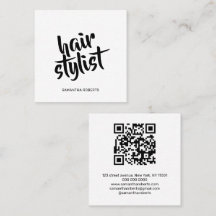 Code QR noir blanc écriture coiffeur moderne 