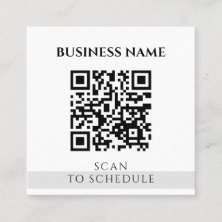 Carte De Visite Carré Code QR noir blanc moderne médias sociaux