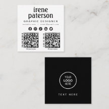 Code QR noir blanc moderne médias sociaux
