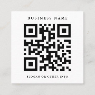 Carte De Visite Carré Code QR noir et blanc