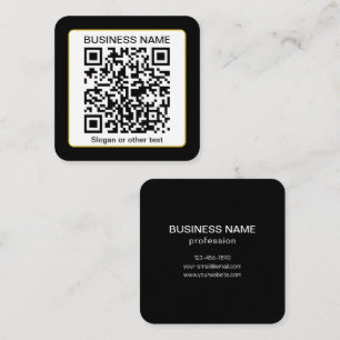 Carte De Visite Carré Code QR numérisable modifiable + votre nom d'entre