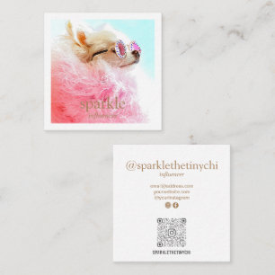 Carte De Visite Carré Code QR numérisable photo cadre moderne