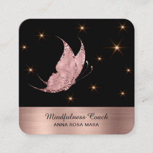 Carte De Visite Carré *~* Code QR Or Star Parties scintillant Butterfly 