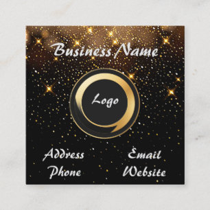 Carte De Visite Carré Code QR personnalisé Dark Glitter pour les entrepr