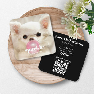Carte De Visite Carré Code QR personnalisé pour animaux de compagnie sur