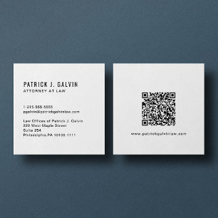 Carte De Visite Carré Code QR professionnel minimal