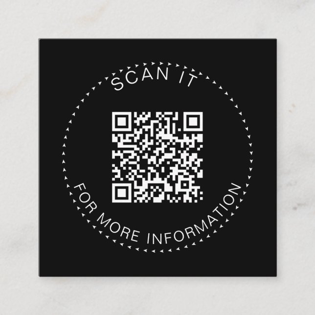 Carte De Visite Carré Code QR professionnel Promotion numérisable minima (Devant)