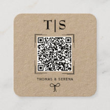 Code QR Rustic Kraft (modifiable) Mariage budgétai