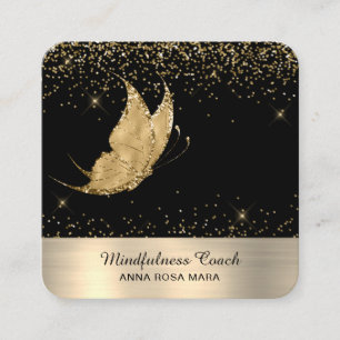 Carte De Visite Carré *~* Code QR Star Gold Parties scintillant Butterfl