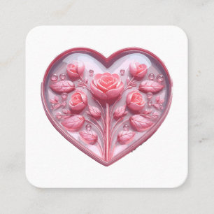 Carte De Visite Carré Cœur de roses