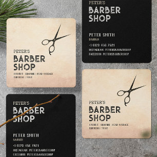 Carte De Visite Carré Coiffeur Barbier, Salon, Coiffeur Professionnel