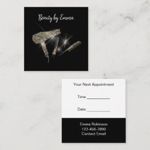 Carte De Visite Carré Coiffeur Glitzy Classy Rendez-vous Voiture d'affai