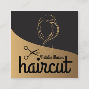 Carte De Visite Carré Coiffure par Stylist Barber Cheveux