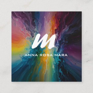 Carte De Visite Carré *~* Colorful Moderne Abstrait Bold AP93 QR