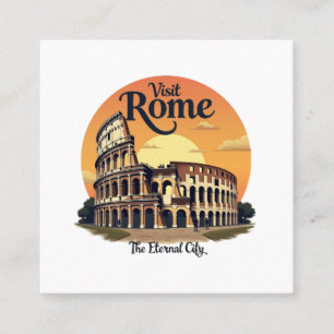 Carte De Visite Carré Colosseum Rome Design Vintage voyage