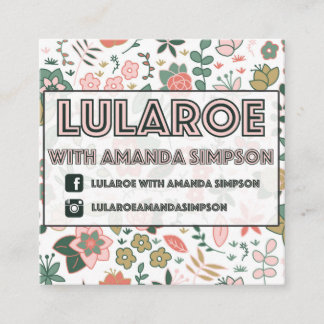 Carte De Visite Carré Commande à façon pour Amanda Simpson