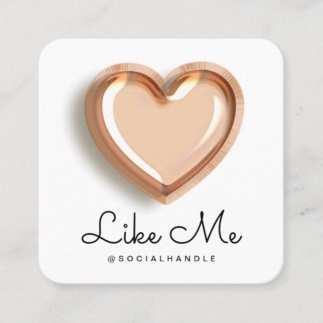 Carte De Visite Carré Comme Moi Pink Balloon Heart Girt Médias sociaux (Devant)