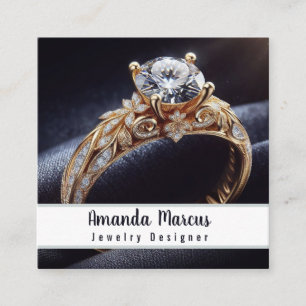 Carte De Visite Carré Concepteur de bijoux en diamant Joaillier