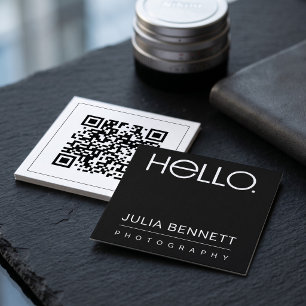 Carte De Visite Carré Conception de typographie moderne « Hello »
