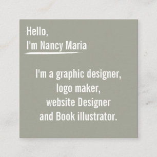 Carte De Visite Carré Conception graphique minimale moderne ardoise